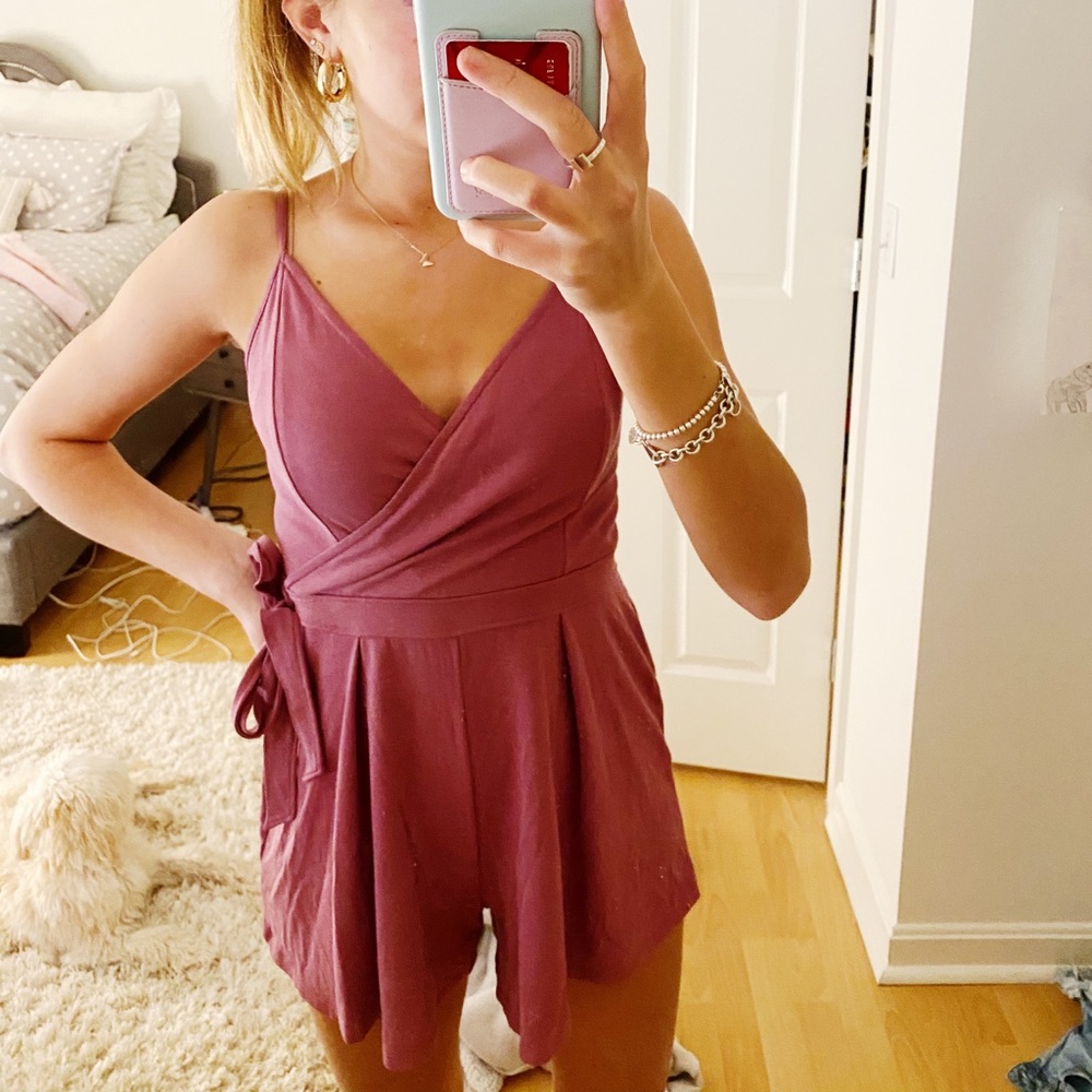 Romper with tie on side